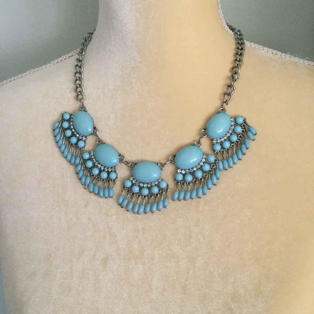 Statement Necklace Turquoise Blue Color